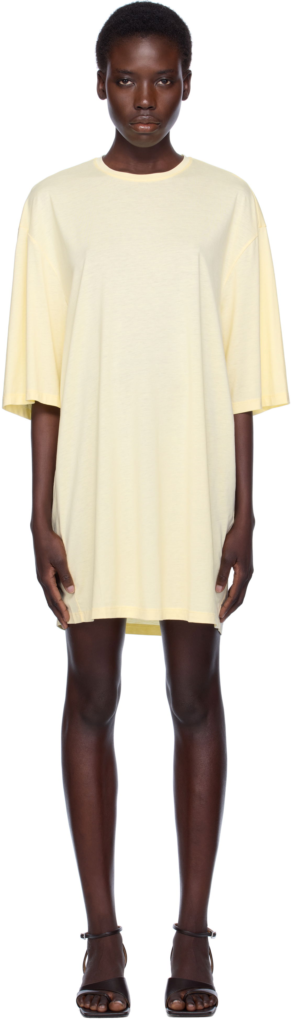 Kjole TOTEME TOTEME Relaxed Tee Minidress Gul | 253-WRT0594-FB0419, 0