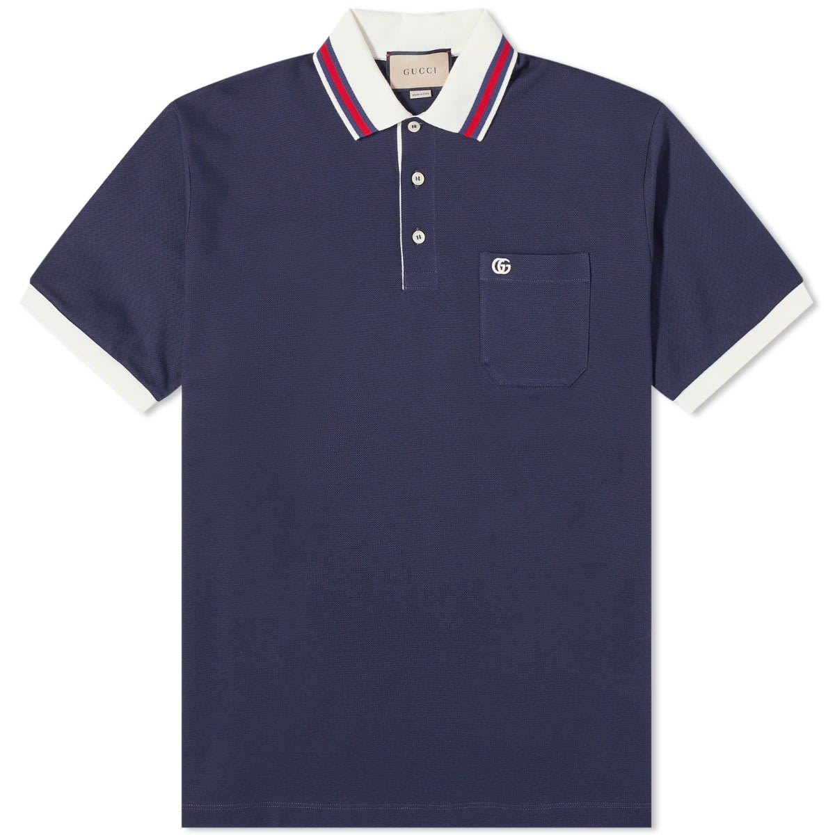 Polo skjorte Gucci Tipped Logo Polo Shirt Navy Mørkeblå | 752604-XJFTL-4215, 0