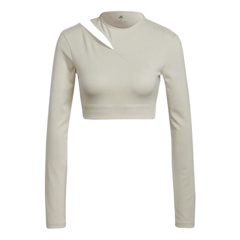 Crop top adidas Originals Sports Long Sleeve Crop Top Beige | HM3180