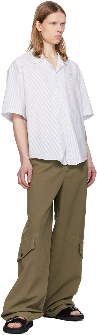 Skjorte AMI AMI Paris Cotton Camp Collar Shirt Hvid | HSH292.CO0113, 3