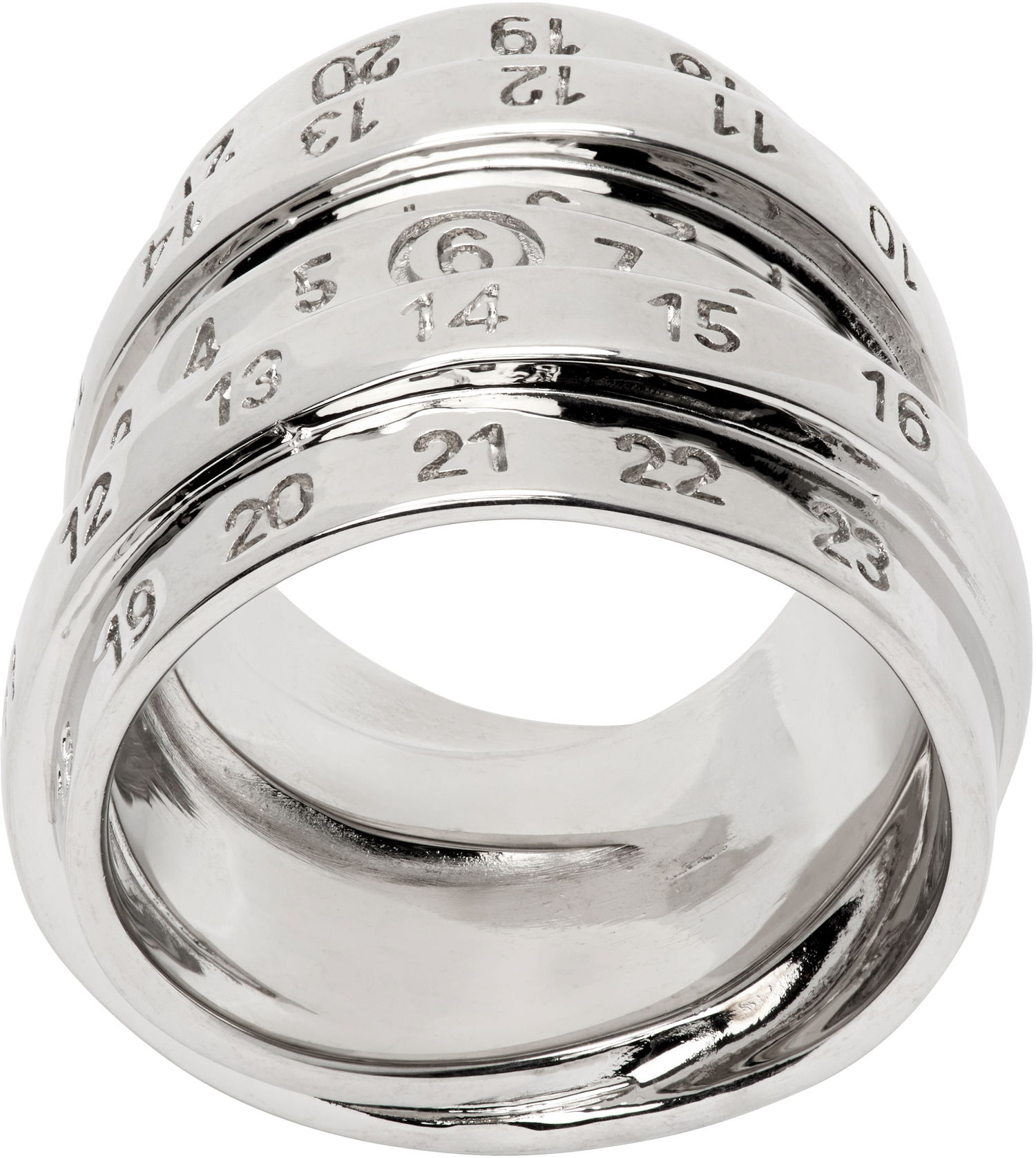 Ring Maison Margiela MM6 Maison Margiela Silver-Tone Numeric Ring Metalisk | SM6UQ0102 P6627, 0