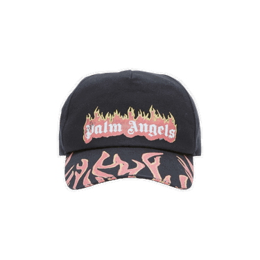 Kasket Palm Angels Burning Logo Baseball Cap Sort | PMLB076F22FAB0011025, 0