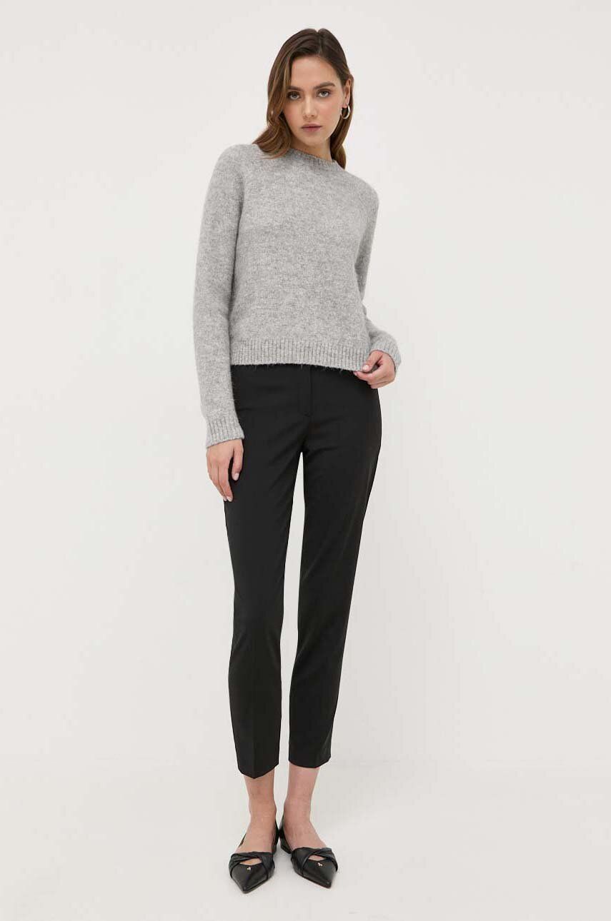 Bukser BOSS Cropped Regular-fit Trousers in Responsible Wool Sort | 50490051, 0