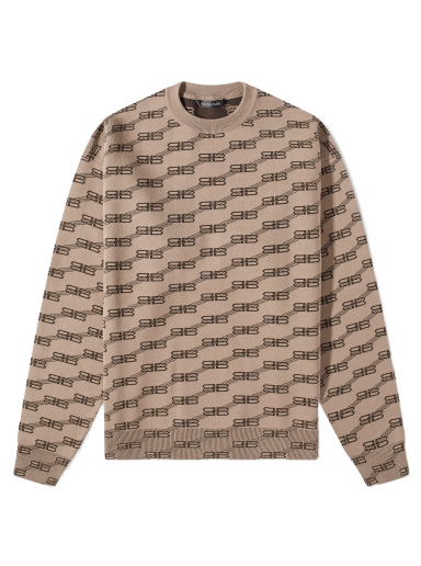 Sweater Balenciaga Monogrammed Crew Knit Brun | 733859-T3253-9378