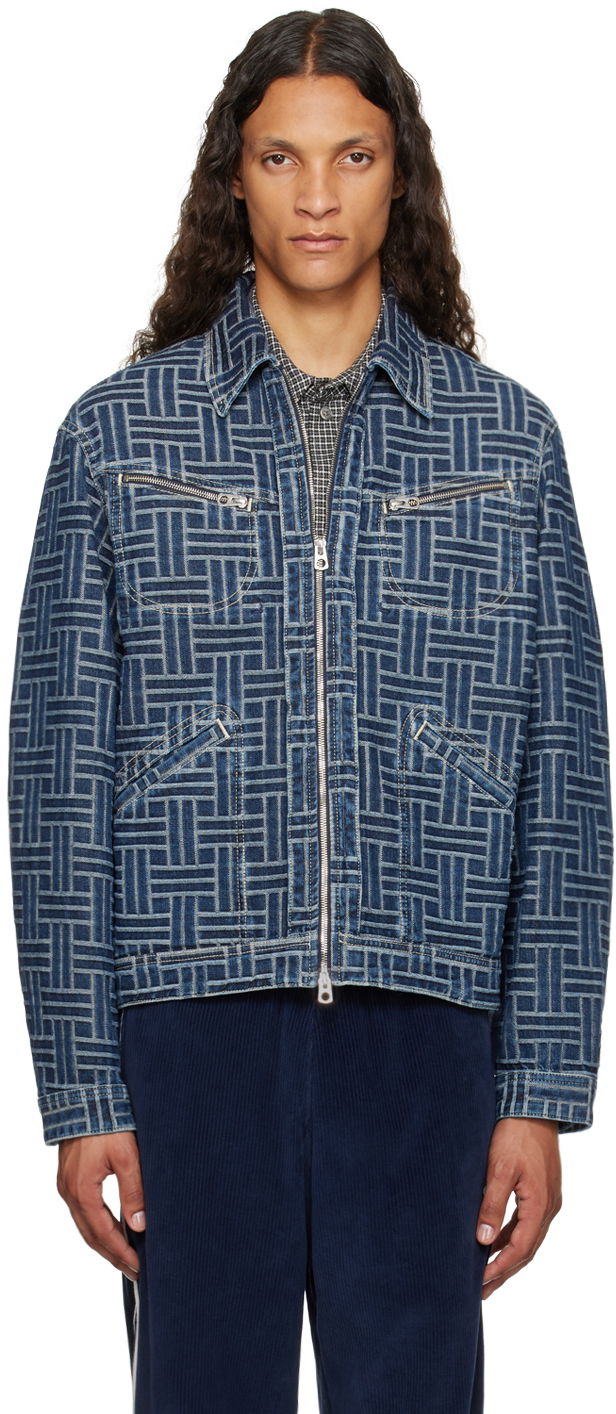 Jakke KENZO Blue Paris ' Weave' Denim Jacket Blå | FE65DV3106J2