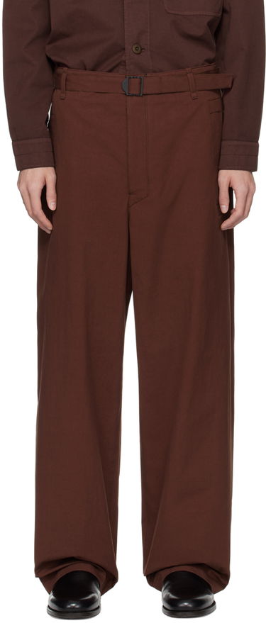 Bukser LEMAIRE LEMAIRE Seamless Belted Trousers Brun | PA1106 LF1220, 0