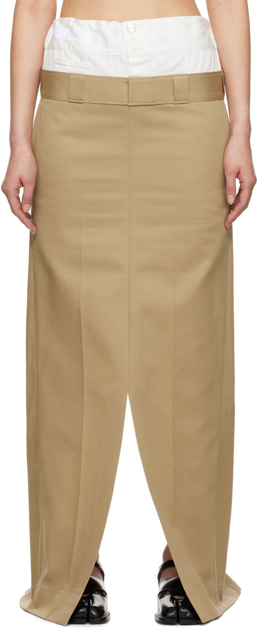Nederdel Maison Margiela Maison Margiela Cotton Twill Maxi Skirt Beige | S51MI0002 S54042