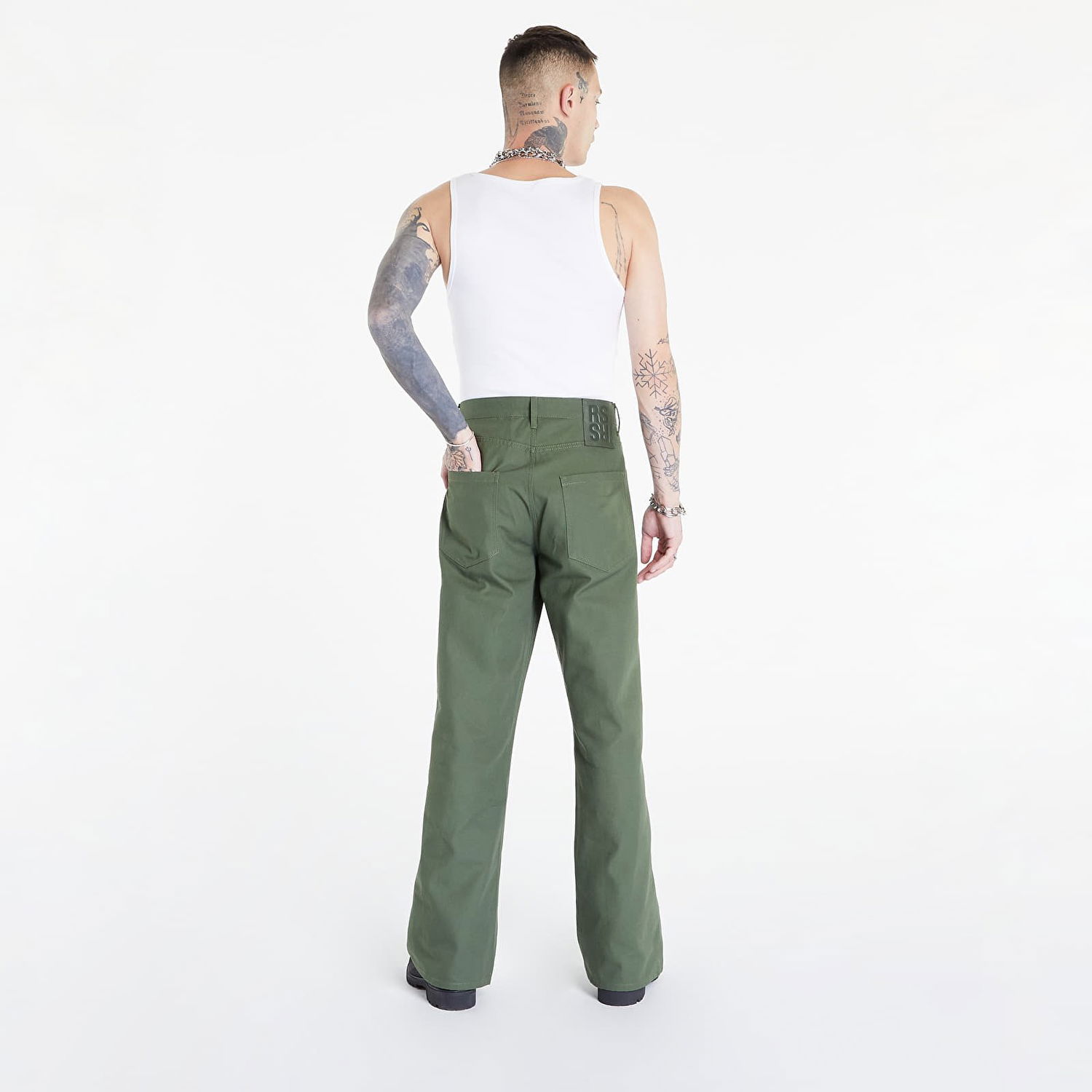 Bukser RAF SIMONS Wide Fit Denim Workwear Pants Grøn | 222-M317-10080-0023, 0