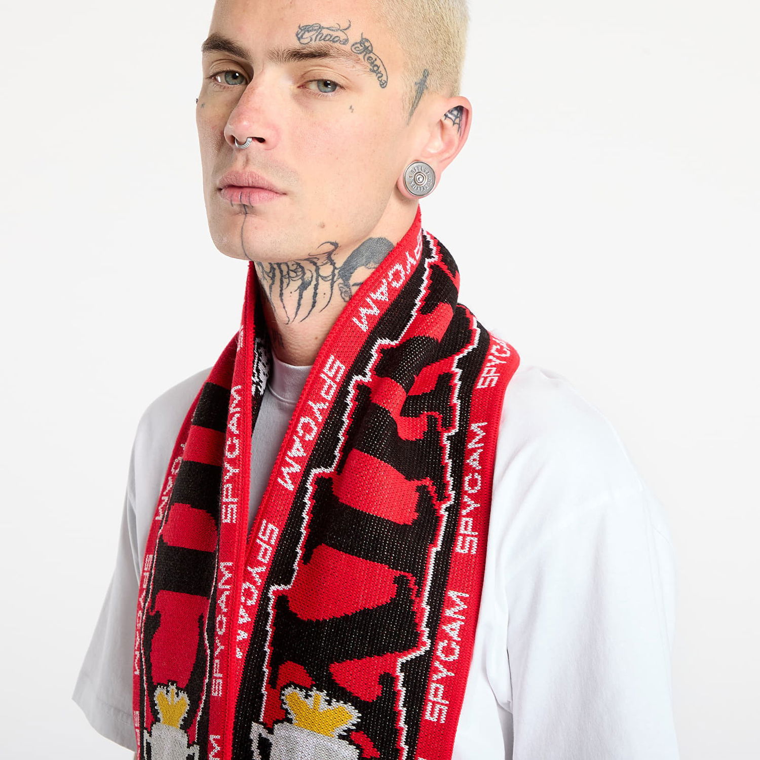 Tørklæde Umbro Cult Unity SPYCAM Knitted Fringe Scarf Flerfarvet | UBMW232YA11 BLK0042, 1
