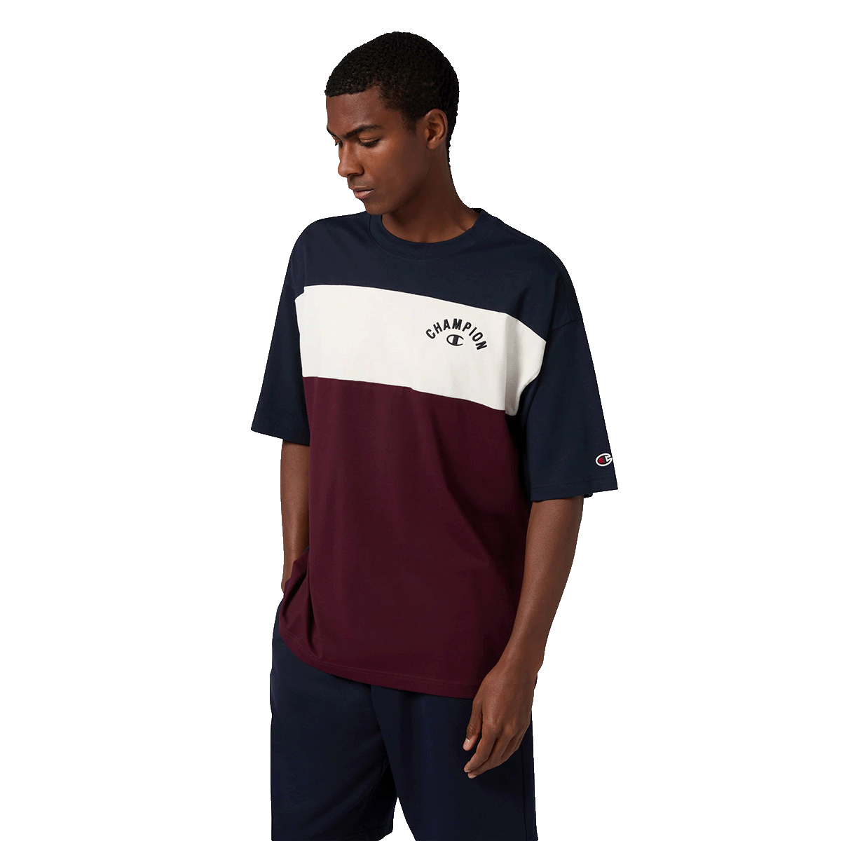T-shirt Champion Color Block Relaxed Fit T-Shirt Flerfarvet | 221743-BS501, 0
