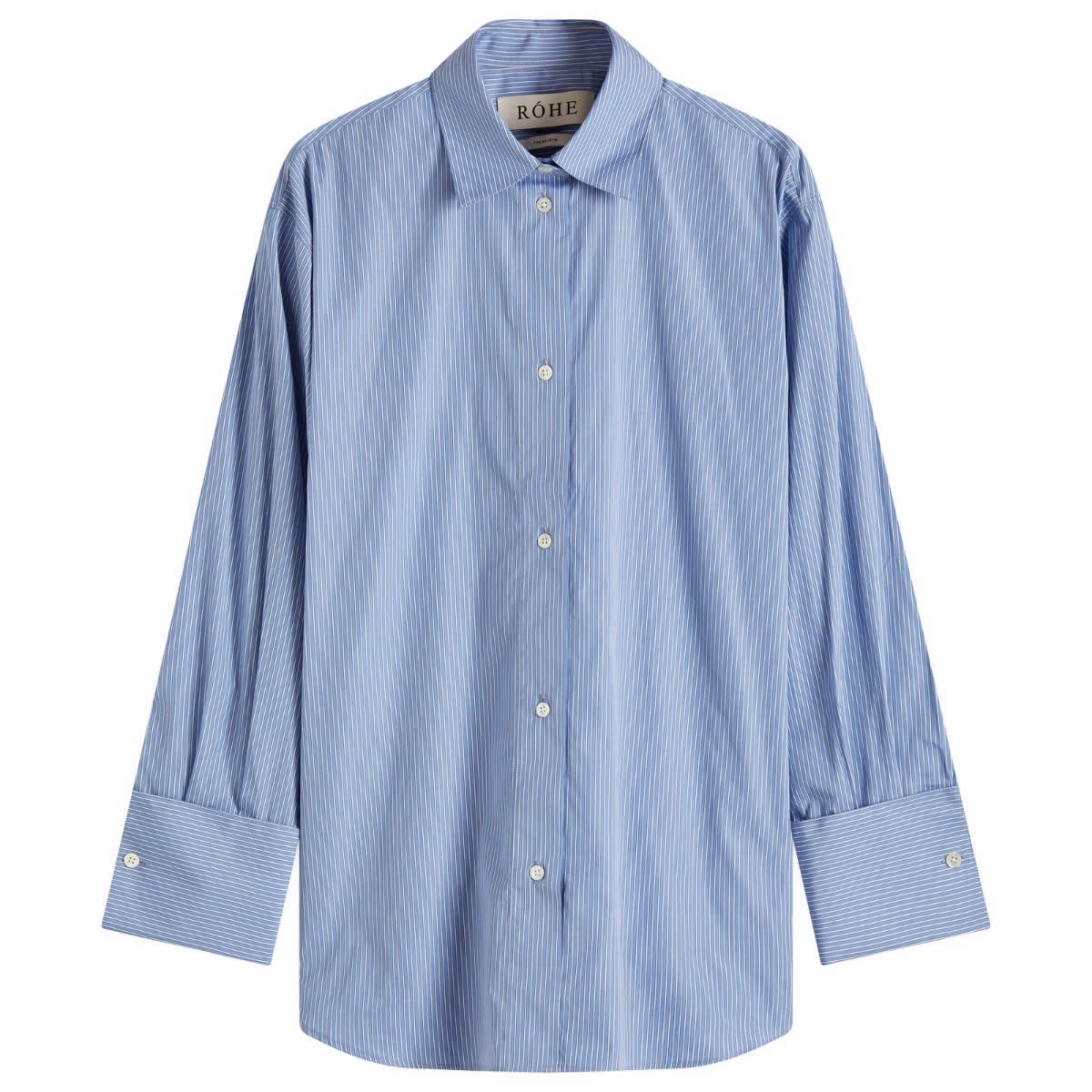 Skjorte Róhe Oversized Stripe Shirt Blå | 414-19-099, 0