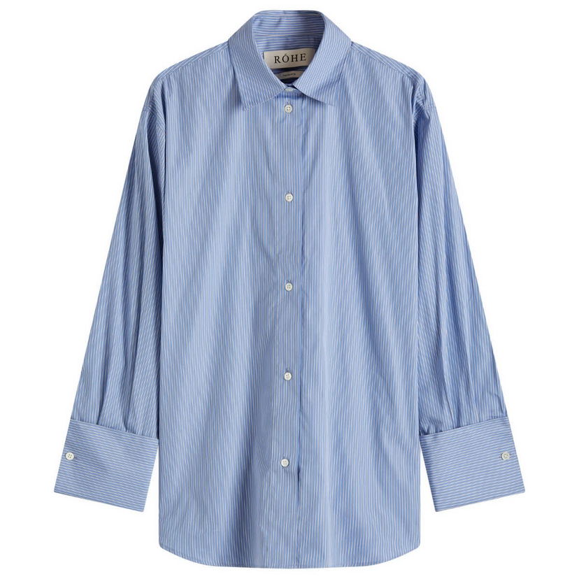 Skjorte Róhe Oversized Stripe Shirt Blå | 414-19-099