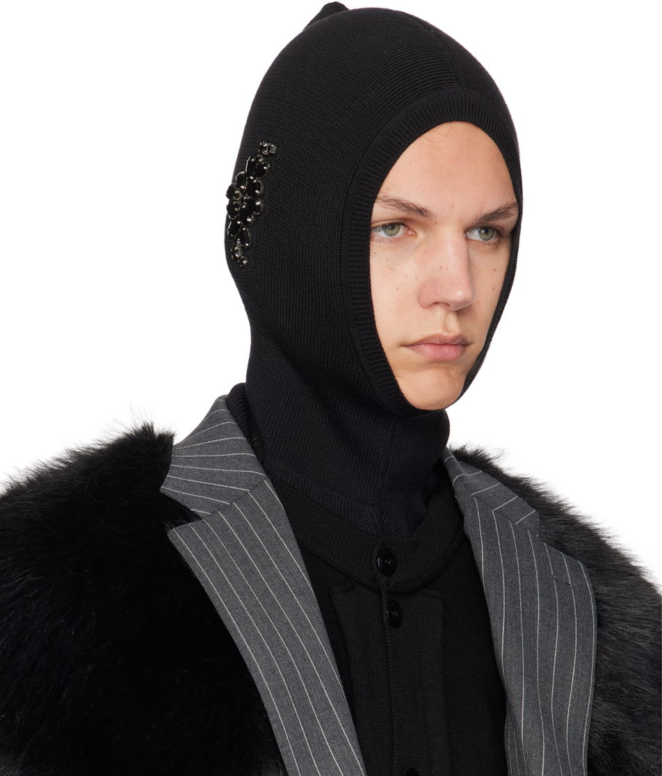Beanie Simone Rocha Simone Rocha Merino Silk Knit Balaclava with Crystal Embellishments Sort | KMK5MB 0647, 1