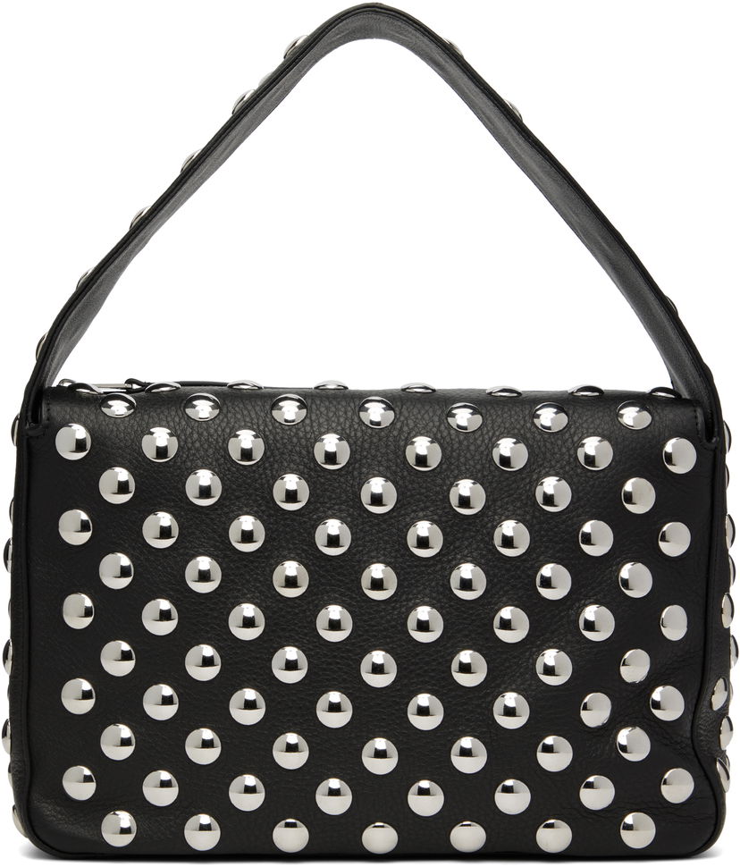 Skuldertaske Khaite KHAITE Elena Studded Shoulder Bag Sort | H2025-895