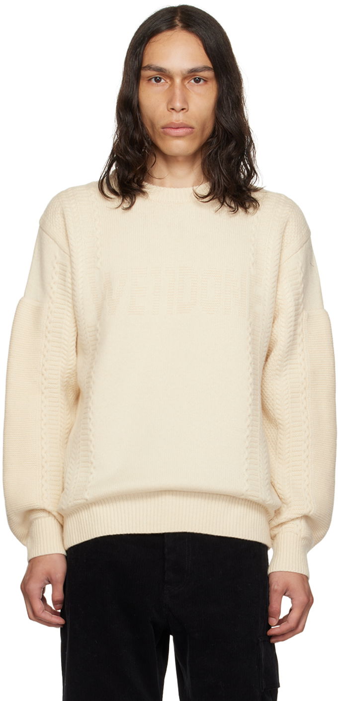 Sweater We11done We11done Square Patch Knit Sweater Beige | WD-KT3-23-643-U-IV