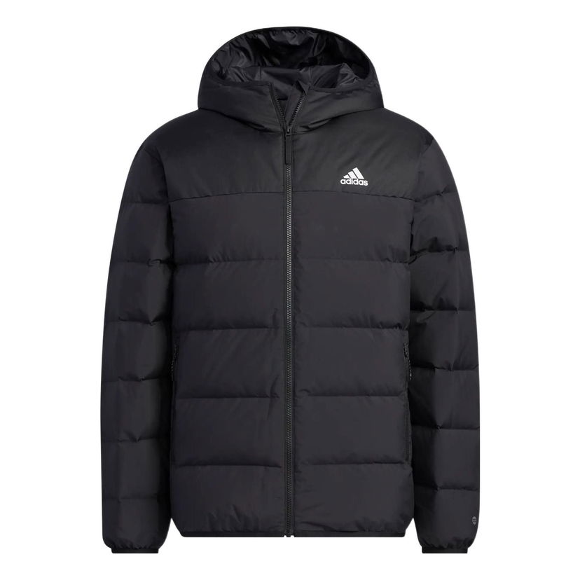 Puffer jakke adidas Originals Hooded Puffer Jacket Sort | HZ2597