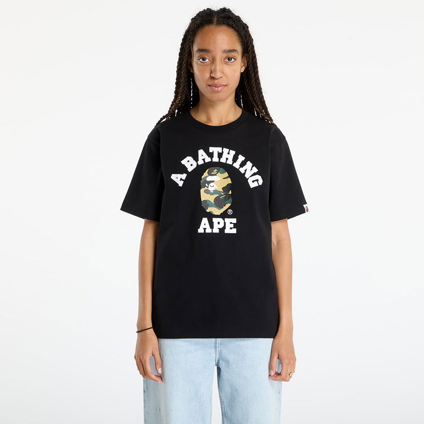 T-shirt BAPE 1St Camo College T-Shirt Sort | 001TEL801011MBKD