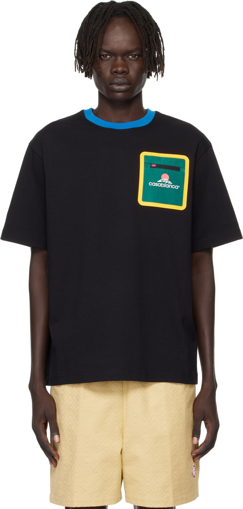 T-shirt Casablanca Casablanca Montagne Pocket Tee Sort | MPF25-JTS-043-01