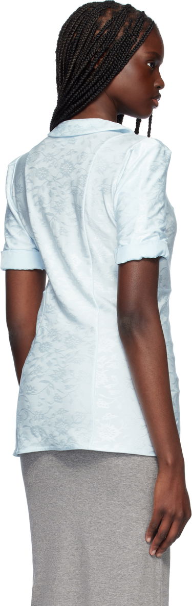 Skjorte Jil Sander Jil Sander Fluid Viscose Jacquard Blouse Blå | J03NF0001_J20297, 2