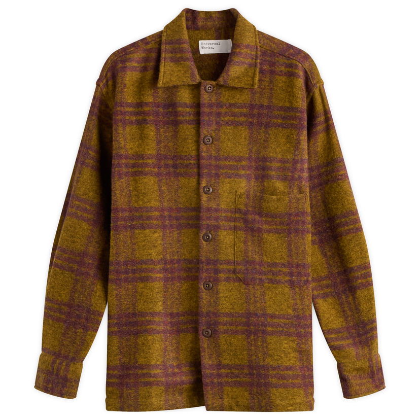 Skjorte Universal Works Universal Works Dam Check Fatigue Shirt, Size Small Brun | 33562-GLD