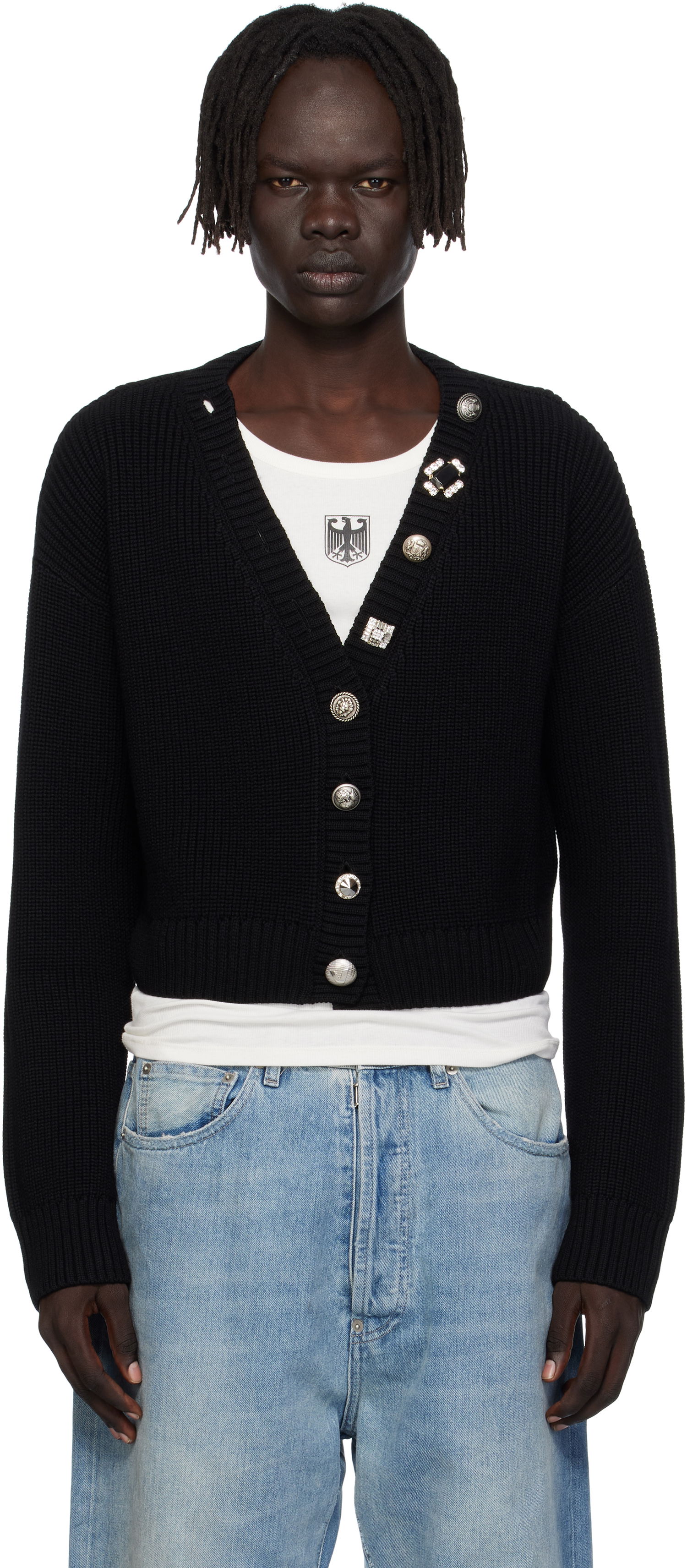 Sweater VETEMENTS VETEMENTS Fancy Button Cropped Cardigan Sort | WH76KN220B, 0