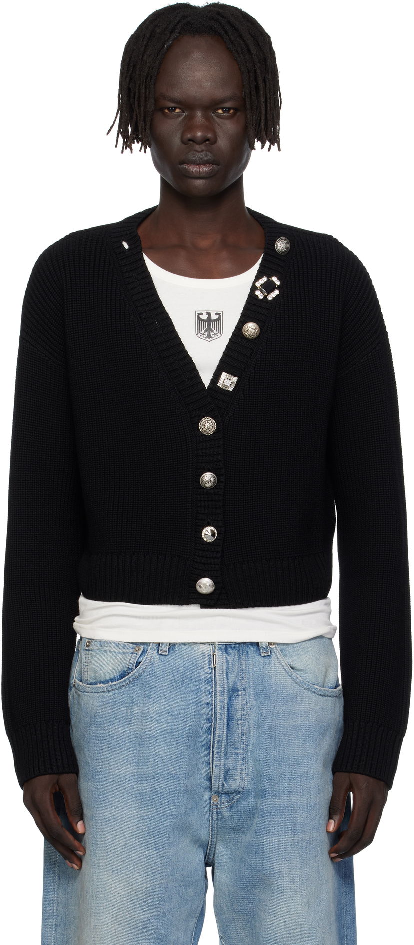 Sweater VETEMENTS VETEMENTS Fancy Button Cropped Cardigan Sort | WH76KN220B