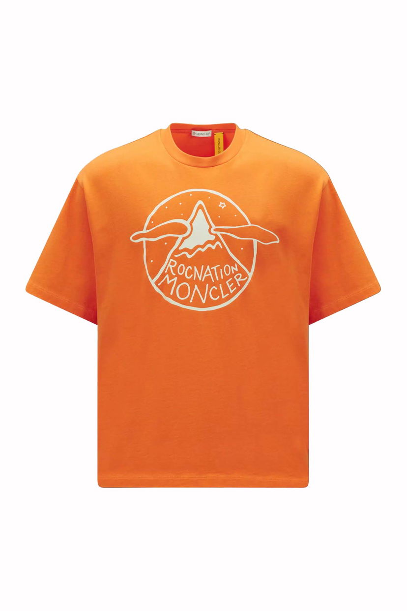 T-shirt Moncler Roc Nation by Jay-Z x Logo Motif T-Shirt Orange | I209W8C0000689A8Y328