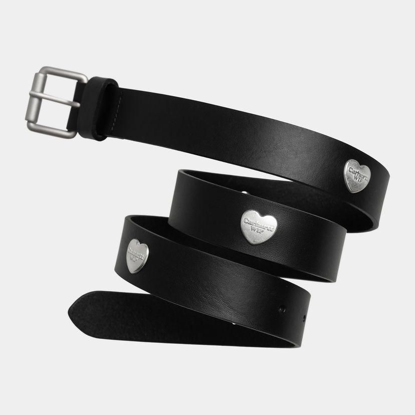 Bælter Carhartt WIP Tylor Leather Belt with Metal Heart Logo Sort | I035381_9