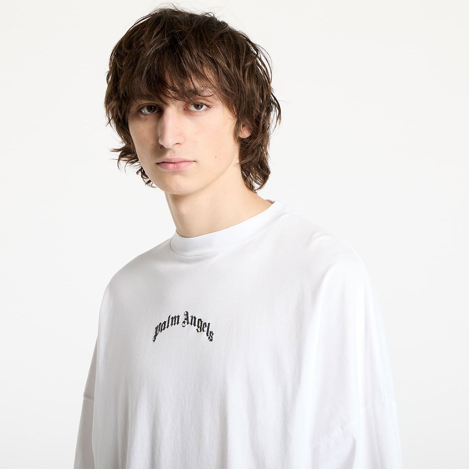 T-shirt Palm Angels Curved Logo T-Shirt Hvid | PMAA002S25JER0010310, 1