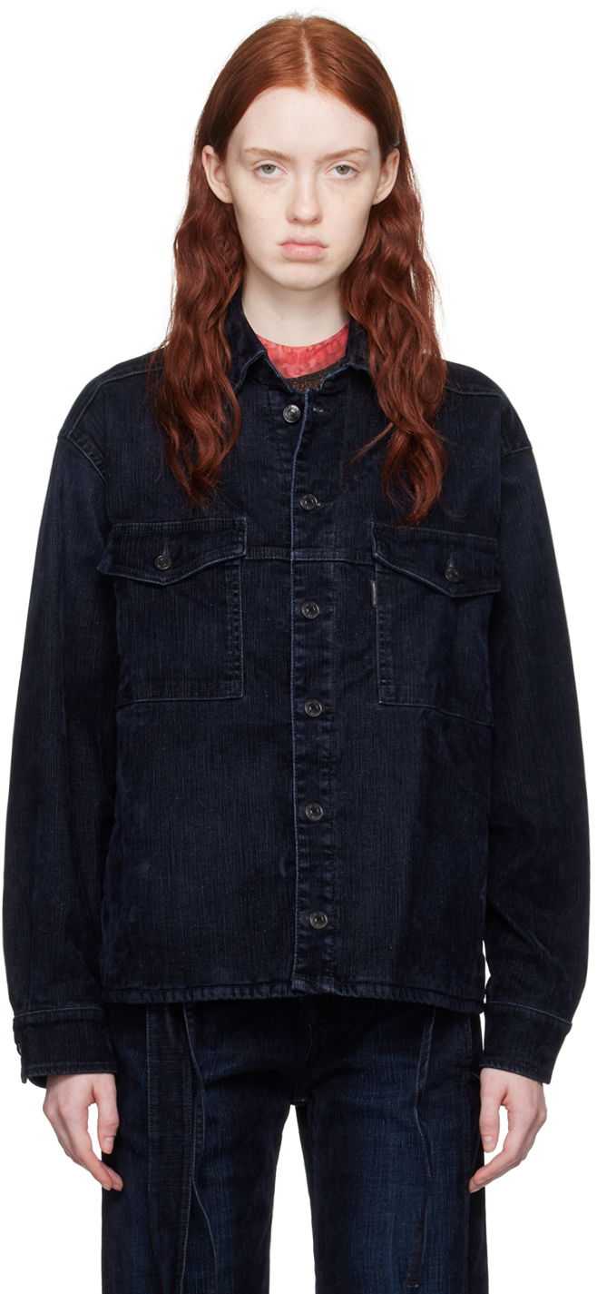 Jakke Ottolinger Ottolinger Oversized Denim Jacket Mørkeblå | 1700410