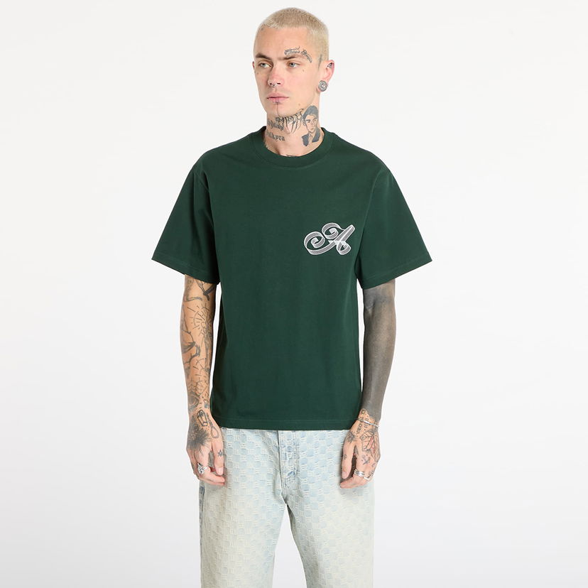 T-shirt Awake NY Script Tee Grøn | AWK-FW25-TS002 -GRE