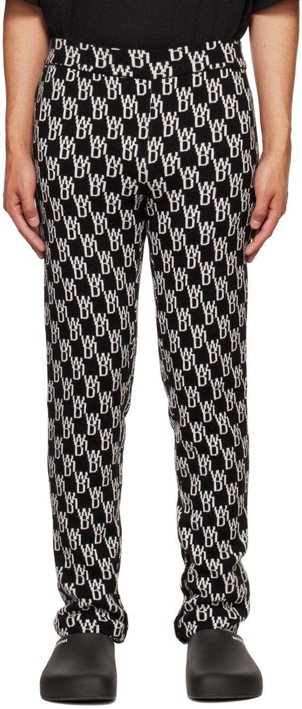 Leggings We11done We11done Jacquard Lounge Pants Sort | WD-KP9-20-096-W-BK
