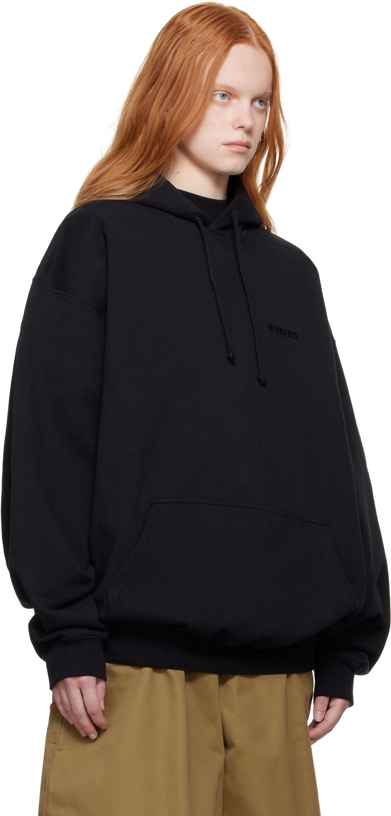 Sweatshirt VETEMENTS Vetements Logo Oversized Hoodie Sort | UH76HD100B, 1