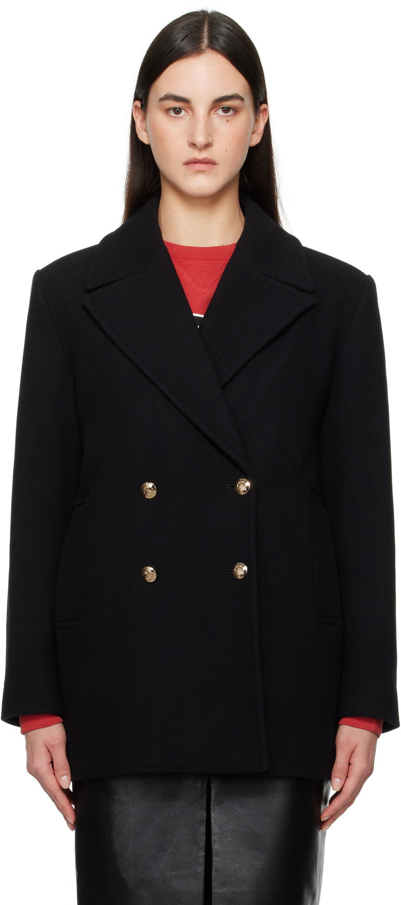 Frakker Anine Bing Anine Bing Glenn Peacoat Sort | A-01-10453-BLK1