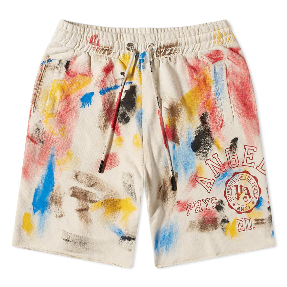 Shorts Palm Angels Painted College Logo Sweat Short Hvid | PMCI010S22FLE0070325, 0