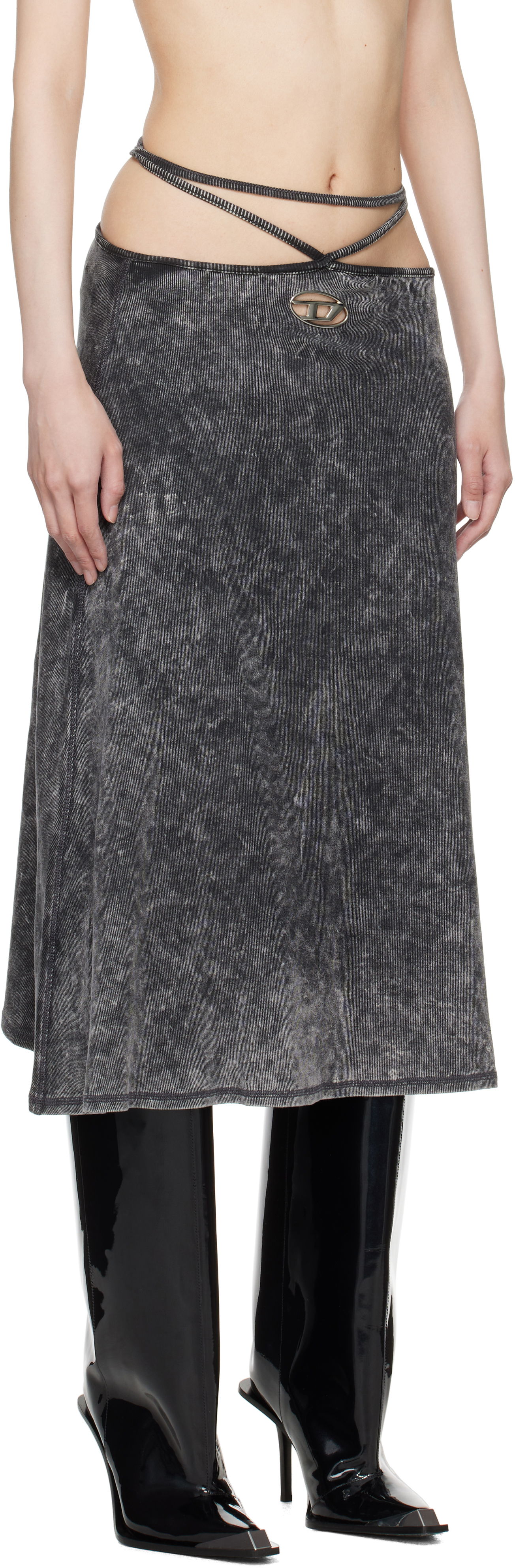 Nederdel Diesel O-Rossi Midi Skirt Sort | A14422 0KHAS O-ROSSI JUPE, 1