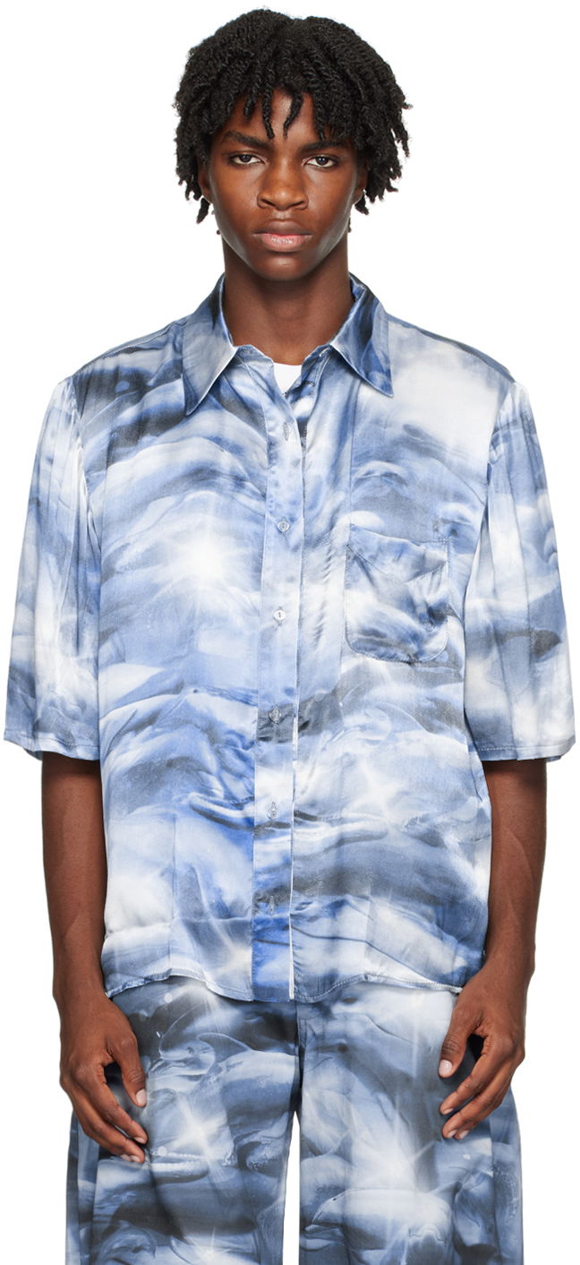 Skjorte Collina Strada Collina Strada Dolphin Print Sunny Shirt Blå | XX3940
