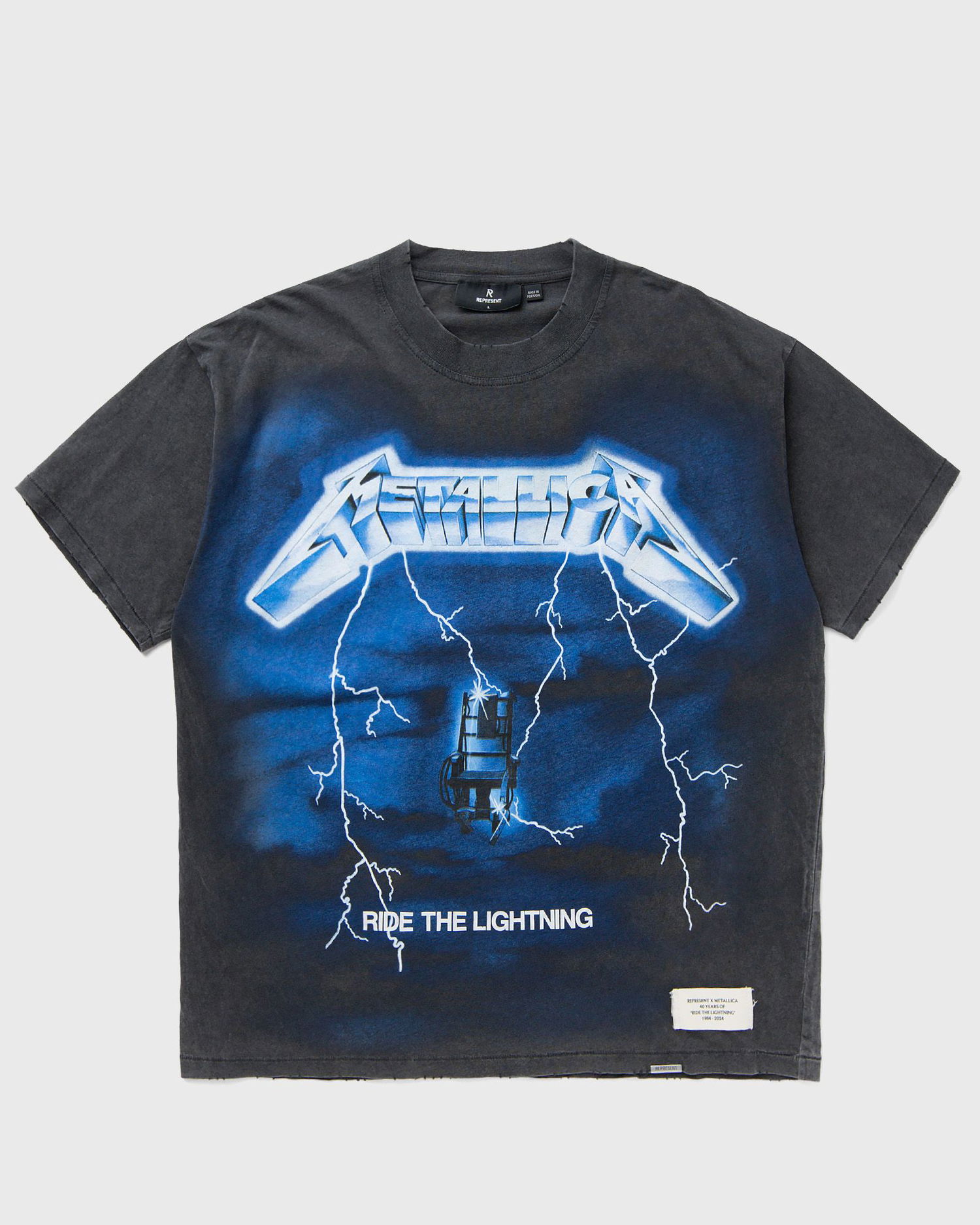 T-shirt Represent Clo Represent x Metallica Ride The Lightning Short Sleeves T-Shirt Sort | MLM4356-20, 0