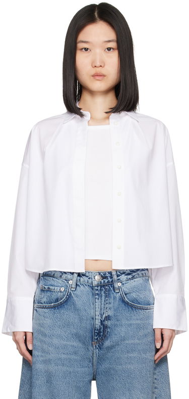 Skjorte rag & bone Rag & Bone Martha Cropped Shirt Hvid | WAW24PA0024602, 0