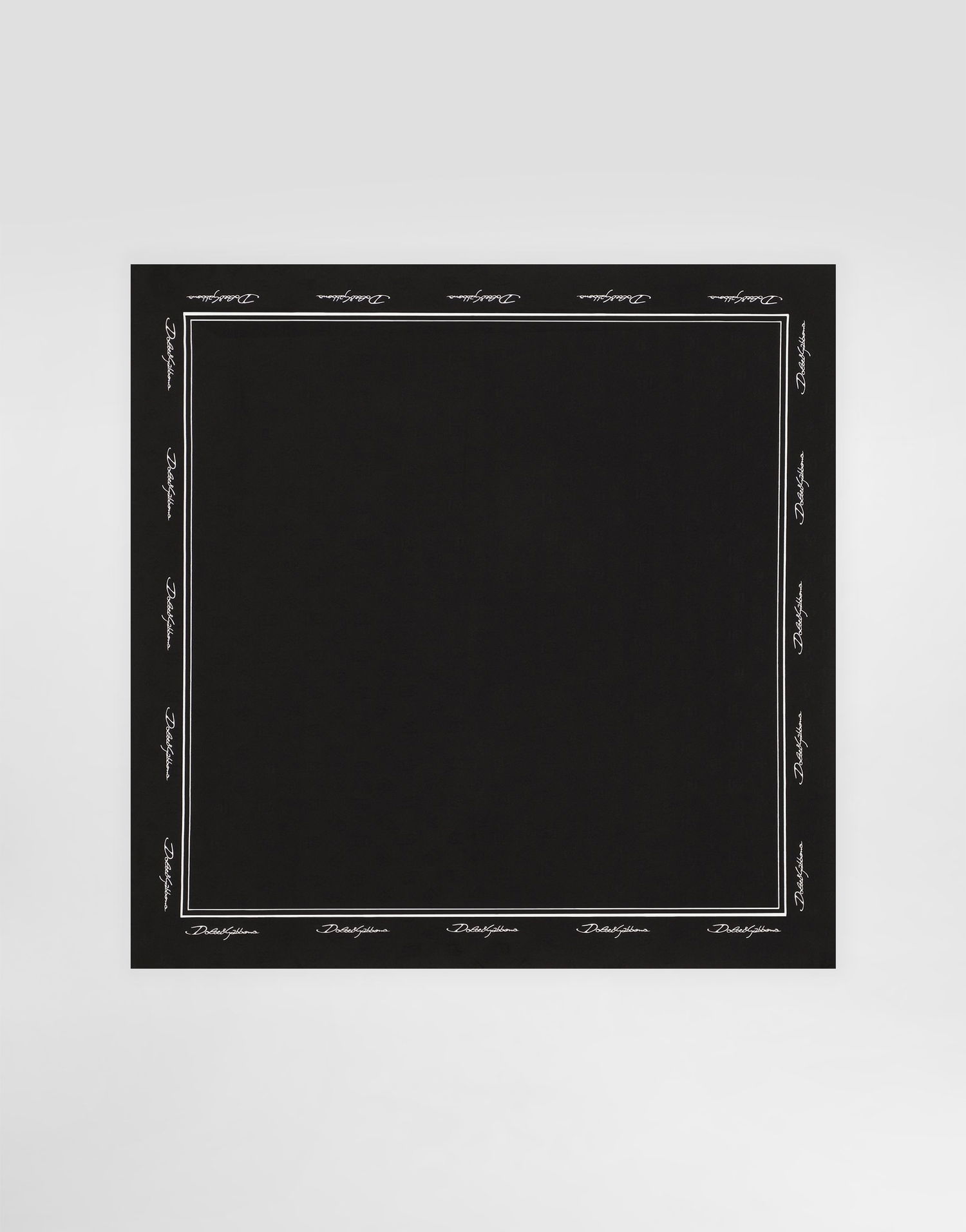 Tørklæde Dolce & Gabbana Dolce & Gabbana Silk Scarf With Logo Print Sort | GQ348EG0WT8HN9MA, 0