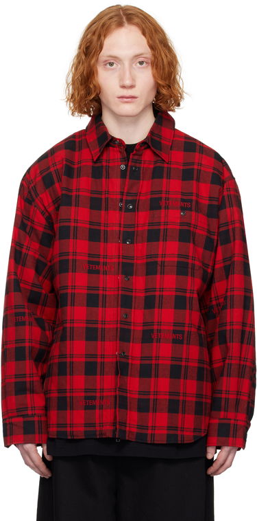 Skjorte VETEMENTS Vetements Padded Flannel Overshirt Rød | UA66SH460R, 0