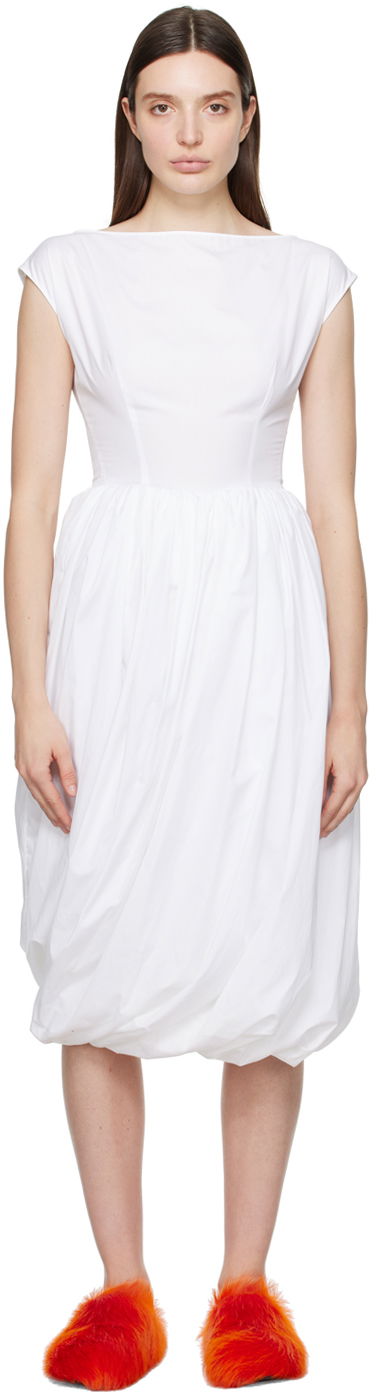 Kjole Marni Balloon Midi Dress Hvid | ABMA1156A0 UTC223