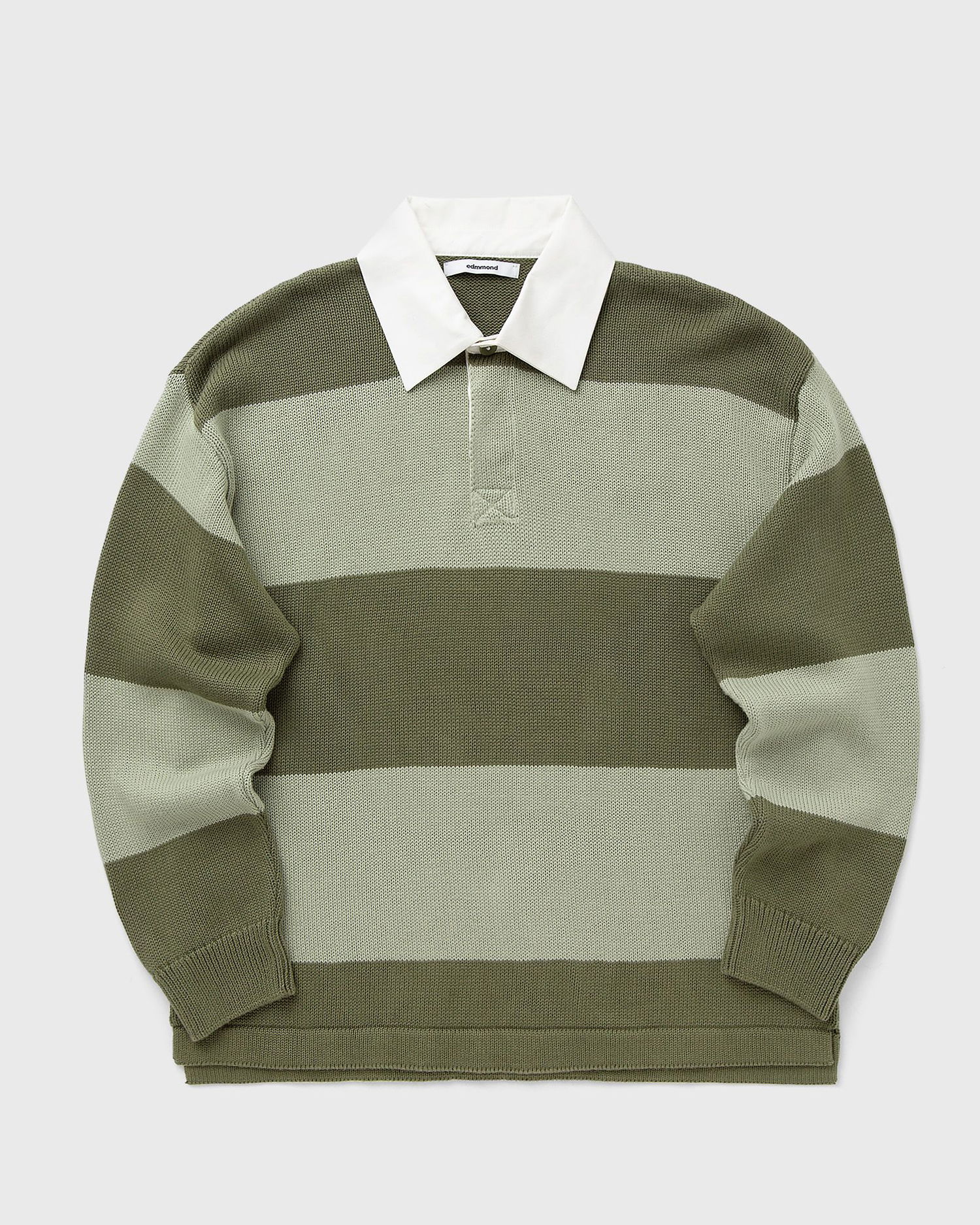 Polo skjorte Edmmond Studios UNDERCOVER Knitted Striped Long-Sleeve Rugby Polo Grøn | 325-60-09680, 1