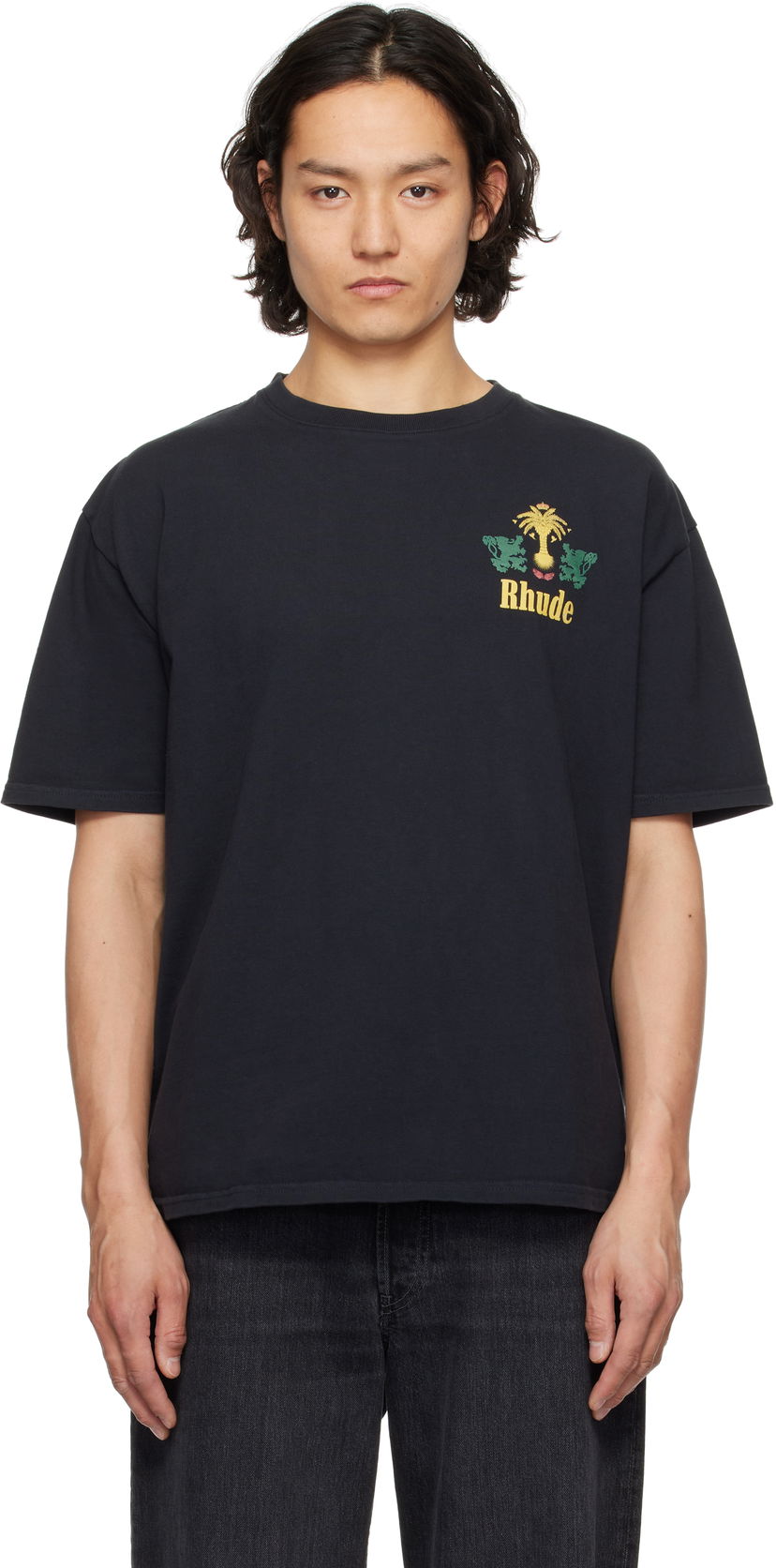 T-shirt Rhude Rhude Tobacco Graphic T-Shirt Sort | RHSS25TT09012