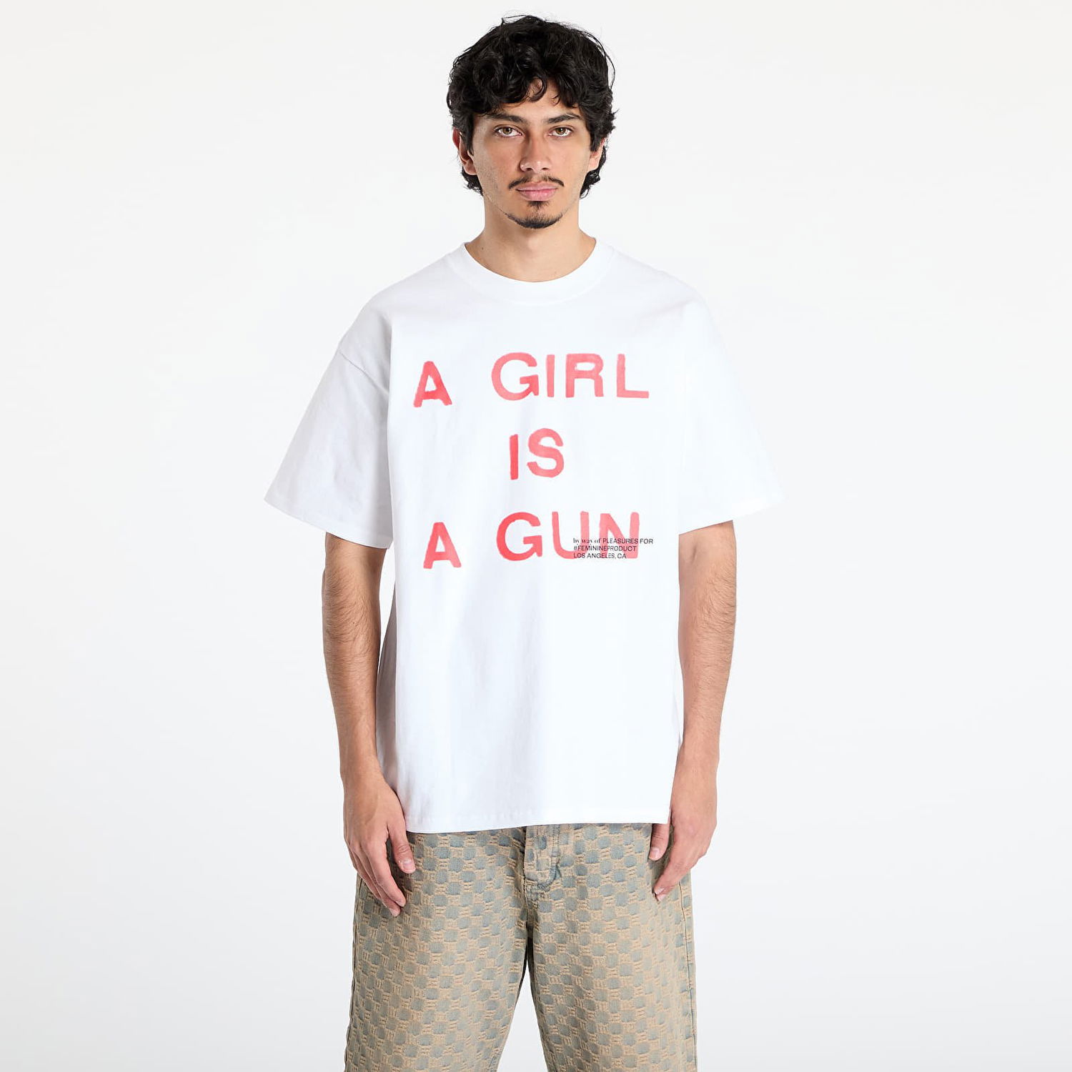 T-shirt Pleasures PLEASURES Girl Is A Gun Graphic T-Shirt Hvid | P25SU061 WHITE, 0