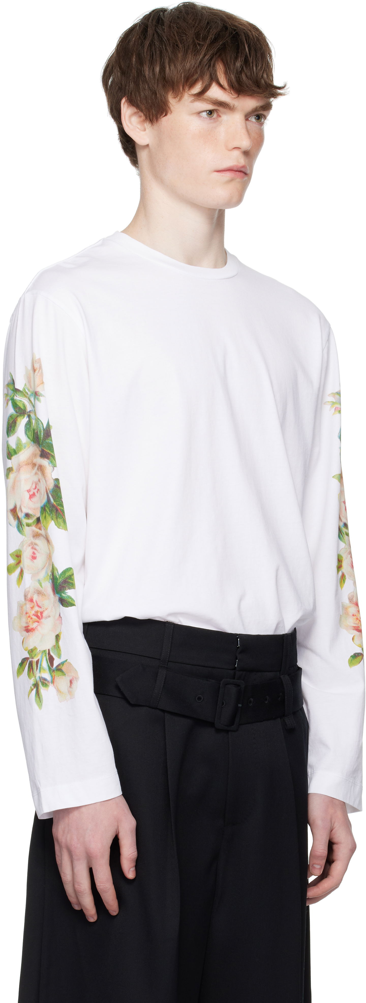 T-shirt Simone Rocha Simone Rocha Rose Bouquet Long Sleeve T-shirt Hvid | 5194P52-M 0569, 1