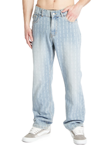 Jeans Pleasures Impact Pinstripe Denim Jeans Turkis | P23W005 BLUE