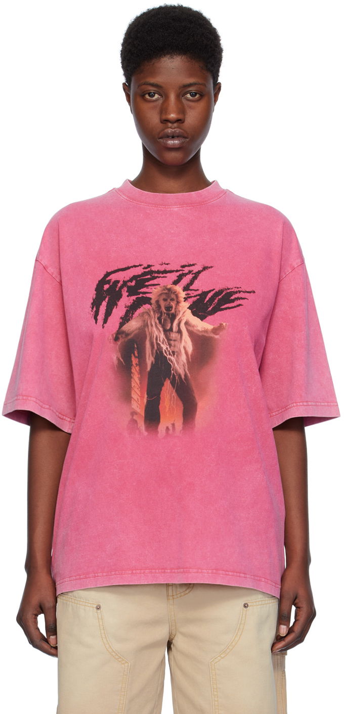 T-shirt We11done We11done Vintage Horror Graphic T-Shirt Lyserød | WD-TT0-24-723-U-PK