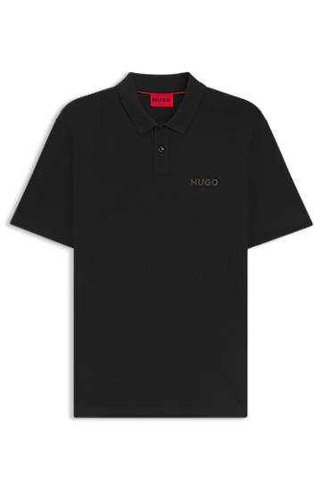Polo skjorte BOSS HUGO Piqué Polo Shirt with Logo Appliqué Sort | 50542830