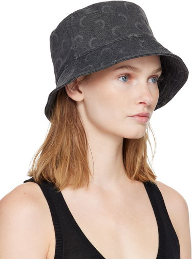 Hat Marine Serre Marine Serre Moon Laser Denim Bucket Hat Sort | UHG030ACDEN0006, 1